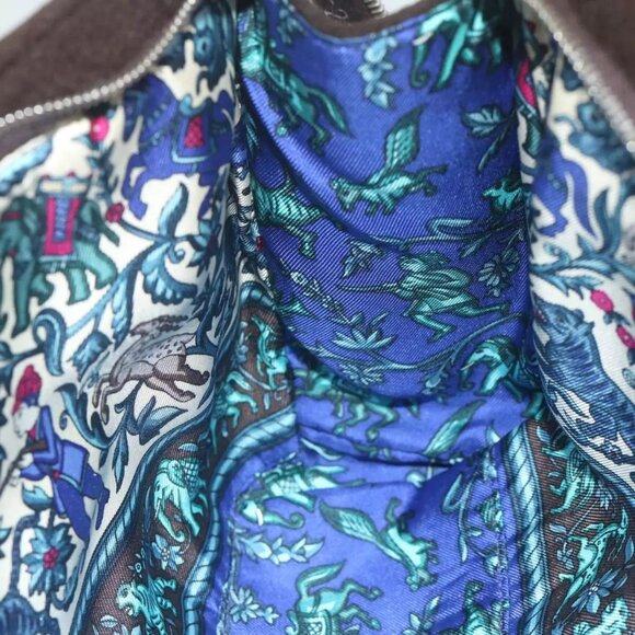 HERMES Pouch Wool Brown Auth - Picture 5 of 15